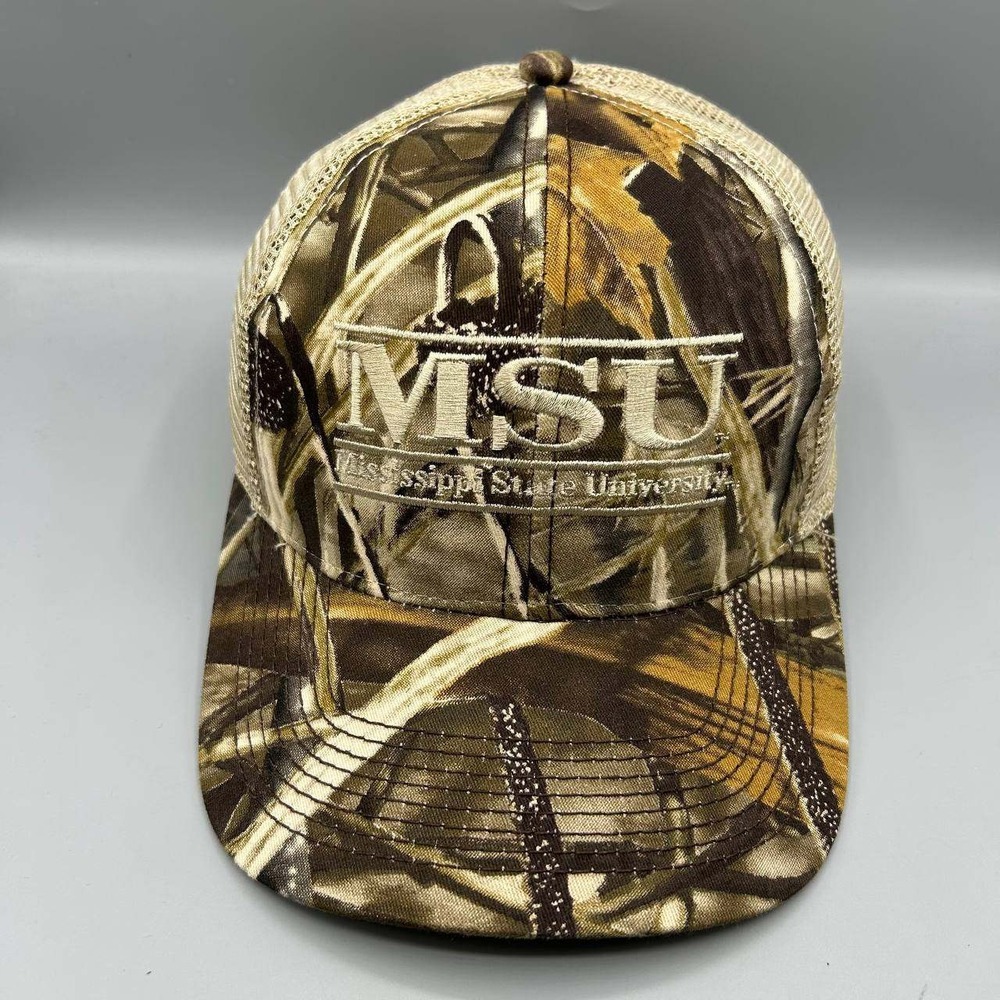 Vintage‎ Mississippi State Bulldogs Trucker Hat Realtree Camo The Game Snap Back
